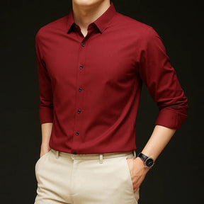 Camisa Elastech Social Anti Amassados + Brinde Relogio Social