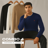 |Combo 4| - Suéteres Ralph L. em Tecido Premium