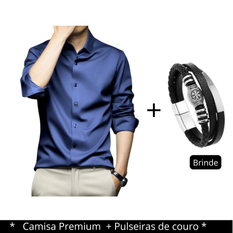 Camisa Social Manga Longa de Seda